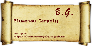 Blumenau Gergely névjegykártya